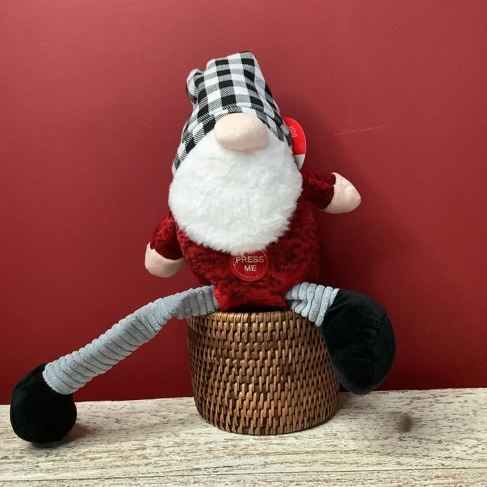 Pet Shoppe SANTA Plush Dog Toy Push Belly& My Hat Pops Up Legs Pull Back & Forth